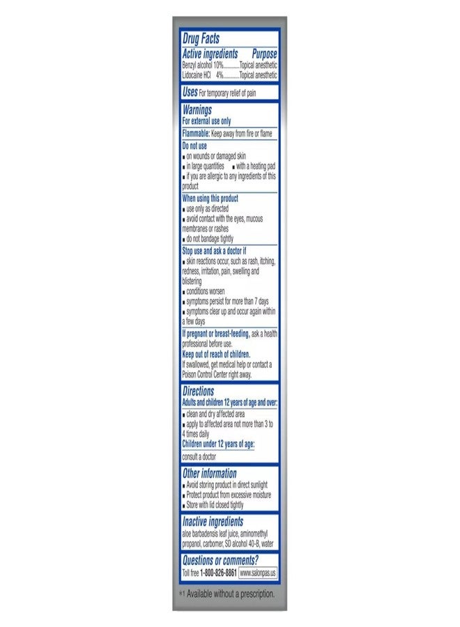 سالون باس سائل سالونباس ليدوكايين بلس لتسكين الألم (عبوة من قطعتين) - Image 2